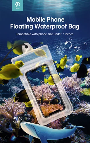 Devia univerzális vízálló védőtok max. 7" méretű készülékekhez - Devia Mobile   Phone Floating Waterproof Bag - fekete