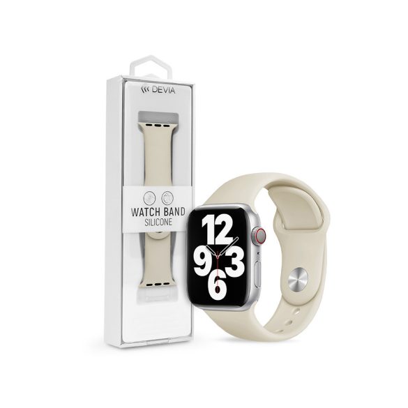 Apple Watch szilikon sport szíj - Devia Silicone Deluxe Series Sport Watch Band - 42/44/45/49 mm - antik fehér