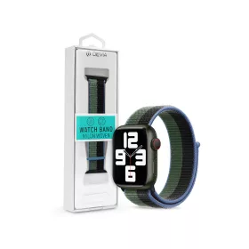   Apple Watch szövet sport szíj - Devia Nylon Woven Braided Adjustable two-tone   Watch Loop - 38/40/41 mm - eucalyptus green