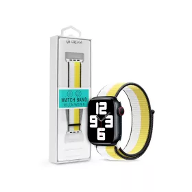   Apple Watch szövet sport szíj - Devia Nylon Woven Braided Adjustable two-tone   Watch Loop - 42/44/45/49 mm - oat milk
