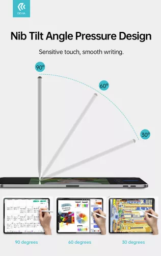 Devia Screen Pencil érintőceruza 2018 után gyártott Apple iPad készülékhez -    fehér