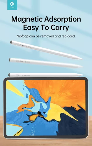 Devia Screen Pencil érintőceruza 2018 után gyártott Apple iPad készülékhez -    fehér
