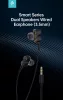 Devia univerzális sztereó felvevős fülhallgató - 3,5 mm jack - Devia Smart      Series Dual Speakers Wired Earphone - fekete