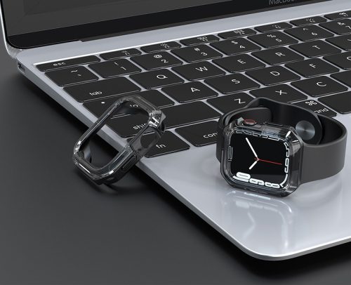 Apple Watch ütésálló védőtok - Devia Sport Series Shockproof Case For iWatch  - 44 mm - fekete/átlátszó