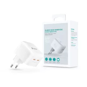   Devia GaN hálózati töltő adapter 2xType-C bemenettel - 45W - Devia Extreme SpeedSeries PD 45W 2C Quick Charger - fehér