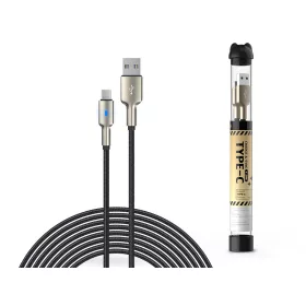   Devia USB - USB Type-C adat- és töltőkábel 1 m-es vezetékkel - Devia Tube Mars  Series Cable With Type-C - 5V/2,1A - fekete