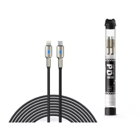   Devia USB Type-C - Lightning adat- és töltőkábel 1 m-es vezetékkel - Devia Tube Mars Series PD Cable With Lightning - 5V/3A - fekete