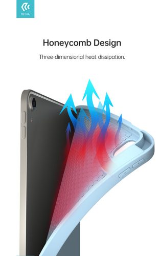 Apple iPad 10.9 (2022) tablet tok (Smart Case) on/off funkcióval, Apple Pencil tartóval - Devia Rosy Series Leather Case With Pencil Slot - pink