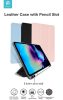 Apple iPad Air 4 (2020)/iPad Air 5 (2022) 10.9/iPad Pro 11 (2022) tablet tok    (Smart Case) on/off funkcióval, Apple Pencil tartóval, mágneses töltővel - DeviaLeather Case With Pencil Slot - kék