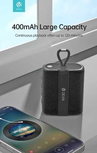 Devia vezeték nélküli bluetooth hangszóró - Devia Kintone Series Lanyard Speaker (O-A2) - fekete