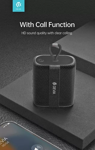 Devia vezeték nélküli bluetooth hangszóró - Devia Kintone Series Lanyard Speaker (O-A2) - fekete