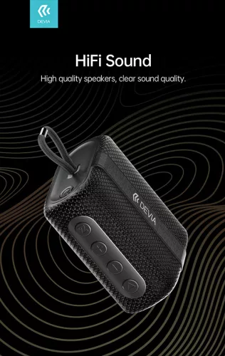 Devia vezeték nélküli bluetooth hangszóró - Devia Kintone Series Lanyard Speaker (O-A2) - fekete