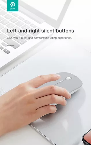 Devia vezeték nélküli egér - Devia Lingo Series 2.4G+Wireless Dual Mode Mouse - ezüst