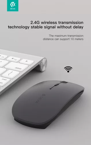 Devia vezeték nélküli egér - Devia Lingo Series 2.4G+Wireless Dual Mode Mouse - ezüst