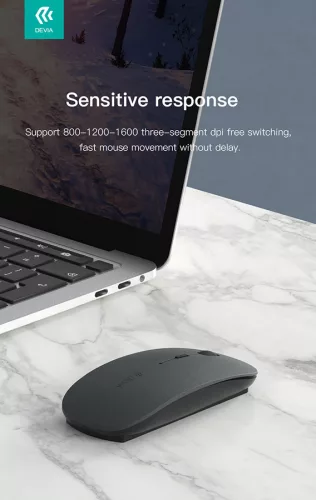 Devia vezeték nélküli egér - Devia Lingo Series 2.4G+Wireless Dual Mode Mouse - ezüst