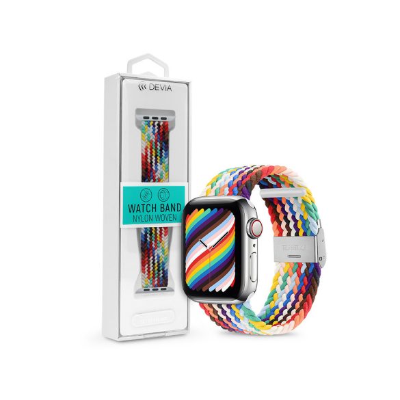 Apple Watch fonott szövet sport szíj - Devia Nylon Woven Deluxe Series Sport4 Watch Loop - 38/40/41 mm - rainbow