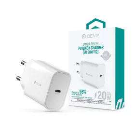   Devia hálózati töltő adapter Type-C bemenettel - 20W - Devia Smart Series PD Quick Charger V2 - fehér