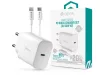 Devia hálózati töltő adapter Type-C bemenettel + Type-C - Lightning kábel - 20W - Devia Smart Series PD Quick Charger V2 - fehér