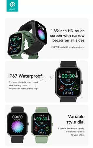 Devia WT2 Smart Watch okosóra - ezüst