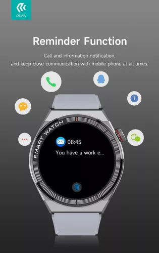 Devia Pro1 Smart Watch okosóra AMOLED kijelzővel - ezüst