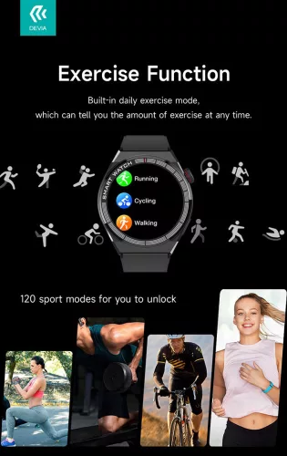 Devia Pro1 Smart Watch okosóra AMOLED kijelzővel - ezüst