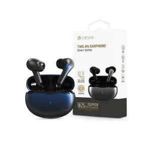   Devia TWS Bluetooth sztereó headset v5.2 + töltőtok - Devia TWS-M4 Earphone TrueWireless Earphones with Charging Case - sötétkék