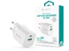 Devia GaN hálózati töltő adapter USB + Type-C bemenettel - 30W - Devia Smart Series GaN PD + QC Quick Charger - fehér