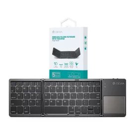   Devia összecsukható vezeték nélküli Bluetooth billentyűzet érintőpaddal - Devia Lingo Series Foldable Wireless Keyboard with Touchpad - fekete