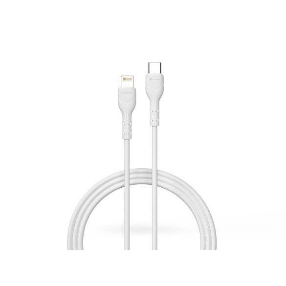 Devia USB Type-C - Lightning adat- és töltőkábel 1 m-es vezetékkel - Devia Kintone Series Type-C to Lightning PD Cable - 27W - fehér - ECO csomagolás