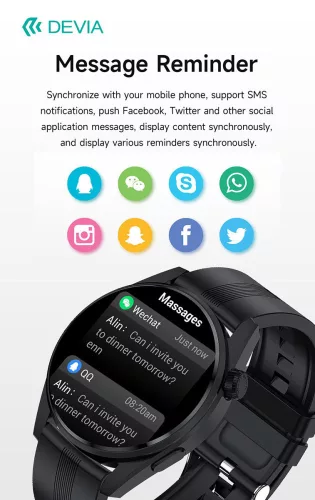 Devia Smart Watch Pro5 okosóra pótszíjjal - fekete