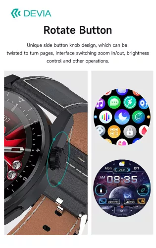 Devia Smart Watch Pro5 okosóra pótszíjjal - fekete