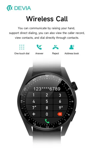 Devia Smart Watch Pro5 okosóra pótszíjjal - fekete