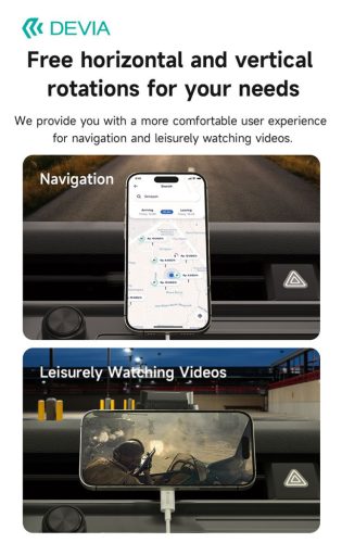 Devia Smart Series Magnetic 15W műszerfalra/szélvédőre vezeték nélküli autós töltő/tartó - fekete