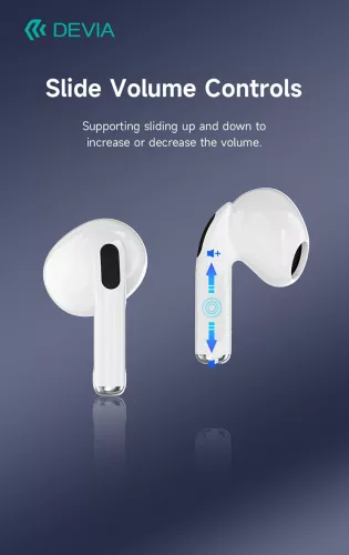 Devia TWS Bluetooth sztereó headset v5.3 + töltőtok - Devia Airbuds Pods3 TWS Wireless Earphone with Charging Case - fehér