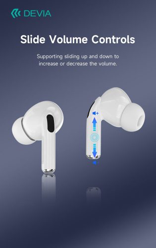 Devia TWS Bluetooth sztereó headset v5.3 + töltőtok - Devia Airbuds Pods2 TWS Wireless Earphone with Charging Case - fehér