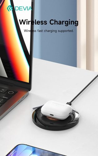 Devia TWS Bluetooth sztereó headset v5.3 + töltőtok - Devia Airbuds Pods2 TWS Wireless Earphone with Charging Case - fehér