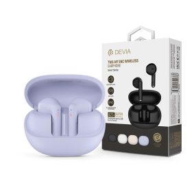   Devia TWS Bluetooth sztereó headset v5.3 + töltőtok - Devia TWS-M7 ENC Wireless Earphone with Charging Case - lila