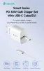 Devia Smart Series 30W GaN PD+QC hálózati gyorstöltő adapter + Type-C/Type-C kábel - fehér