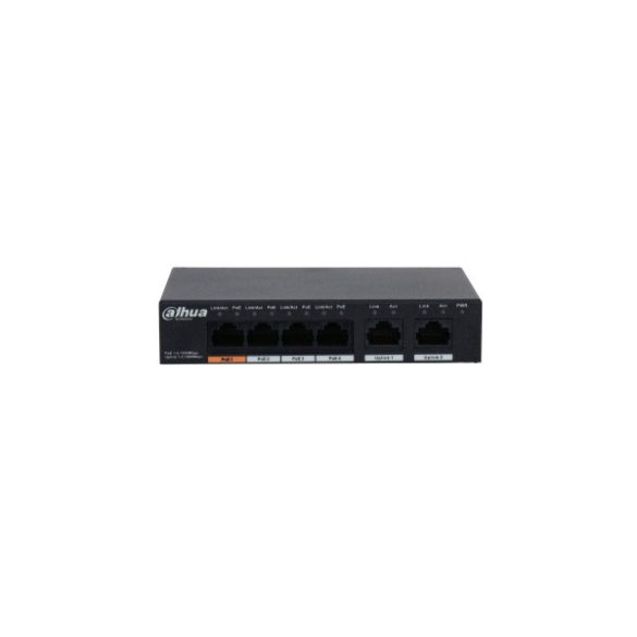 Dahua PoE switch - PFS3006-4GT-60 (4x 1Gbps PoE + 2x 1Gbps uplink, 60W)