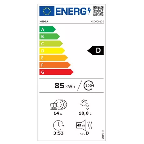 Midea MID60S130 mosogatógép beépíthető