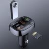 Rock Bluetooth FM-transmitter / szivargyújtó töltő - 2xUSB + MP3 + TF-kártyaolvasó + Type-C + PD/QC3.0 - Rock B301 - fekete