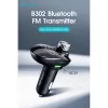 Rock Bluetooth FM-transmitter / szivargyújtó töltő - 2xUSB + MP3 +              TF-kártyaolvasó + AUX + PD/QC3.0 - Rock B302 - fekete