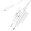 HOCO hálózati töltő adapter Type-C bemenettel + 1 m-es Type-C - Lightning kábel - 25W - HOCO N22 Charger Set PD + QC - fehér