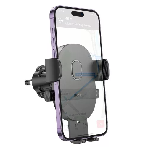 HOCO univerzális szellőzőrácsba illeszthető  autós tartó 4,5-7'' méretű         készülékekhez - HOCO H18 Mighty Air Vent Car Holder - fekete