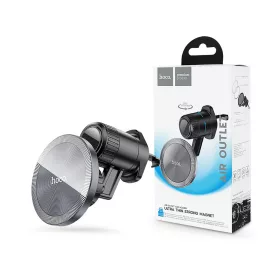   HOCO univerzális szellőzőrácsba illeszthető mágneses autós tartó 4,5-7 '' méretű készülékekhez, MagSafe gyűrűvel - HOCO H23 Air Outlet Car Holder - fekete/ezüst