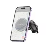 HOCO univerzális szellőzőrácsba illeszthető mágneses autós tartó 4,5-7 '' méretű készülékekhez, MagSafe gyűrűvel - HOCO H23 Air Outlet Car Holder - fekete/ezüst