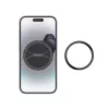 HOCO univerzális szellőzőrácsba illeszthető mágneses autós tartó 4,5-7 '' méretű készülékekhez, MagSafe gyűrűvel - HOCO H23 Air Outlet Car Holder - fekete/ezüst