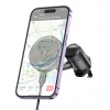 HOCO Qi vezeték nélküli, szellőzőrácsba illeszthető autós tartó/gyorstöltő      MagSafe funkcióval - HOCO HW6 Magnetic Car Holder - fekete