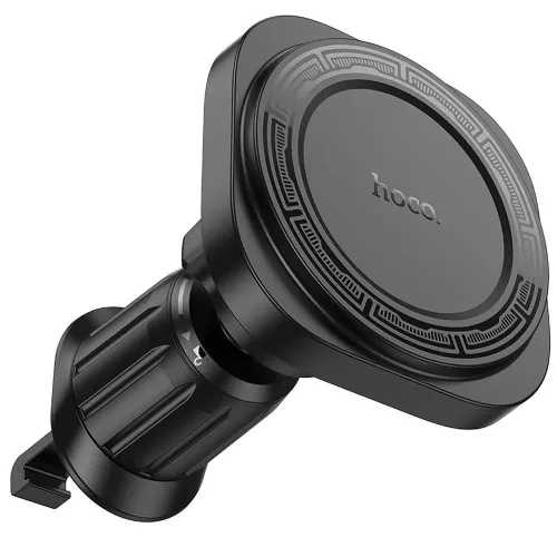 HOCO univerzális szellőzőrácsba illeszthető mágneses autós tartó 4,5-7'' méretű készülékekhez - HOCO H28 Magnetic Air Vent Car Holder - fekete