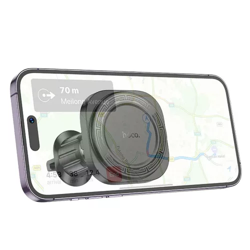 HOCO univerzális szellőzőrácsba illeszthető mágneses autós tartó 4,5-7'' méretű készülékekhez - HOCO H28 Magnetic Air Vent Car Holder - fekete